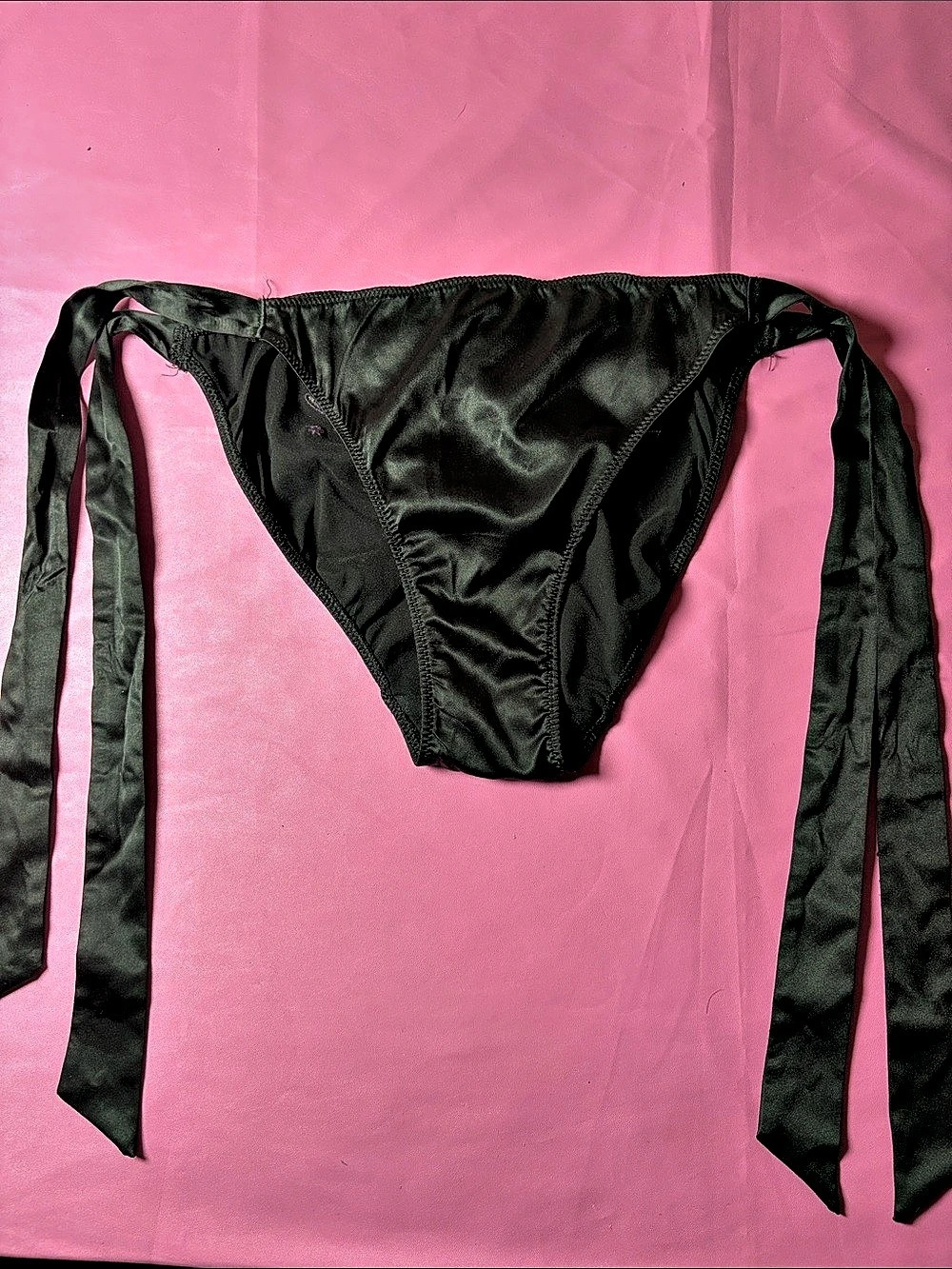 Victoria's Secret Flirty Embroidery Side-Tie Cheeky Panty Black Medium